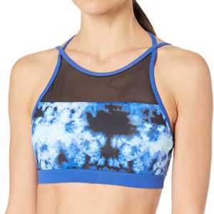 Mesh Inset Print Bra