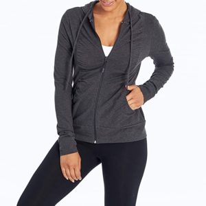 Rouched Hooded Jacket