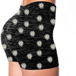 Flower Print Yoga Shorts