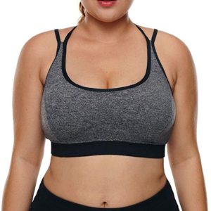 Yoga Bra Gray Cross Back
