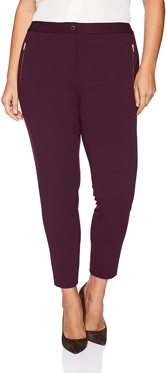 Women's Plus Size Scuba Crepe Pant with Zippers WF Shopping