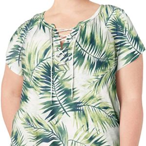 Short Sleeve Lace Up Top