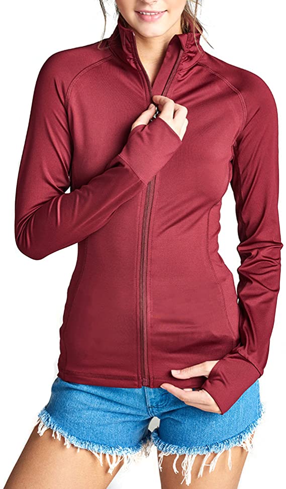 Womens Performance Zip Up Stretchy Work Out Track Jacket WF Shopping