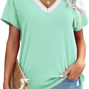 V Neck Short Sleeve Tops