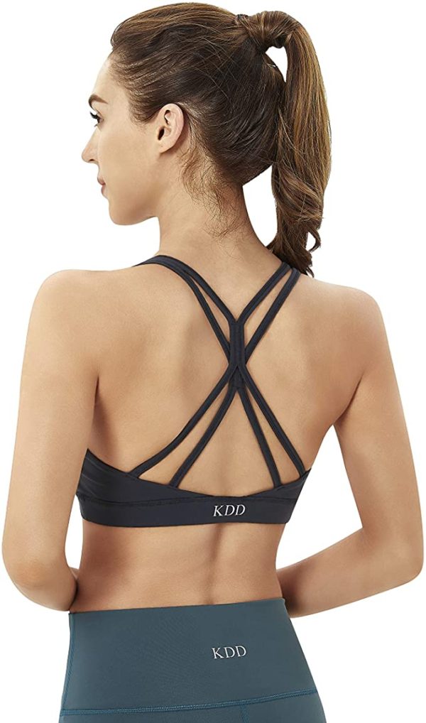 Yoga Strappy Sports Bras, Cross Back Padded Yoga Bras WF Shopping