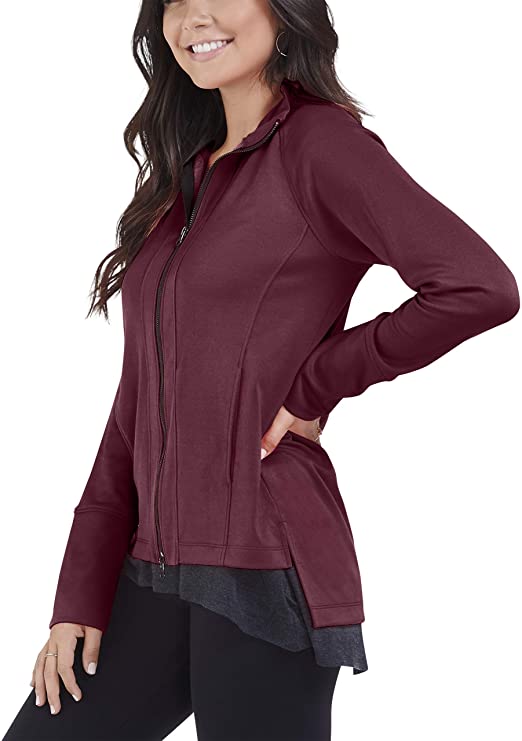 Women's Long Sleeve Full Zip Raglan Track Jacket - WF Shopping