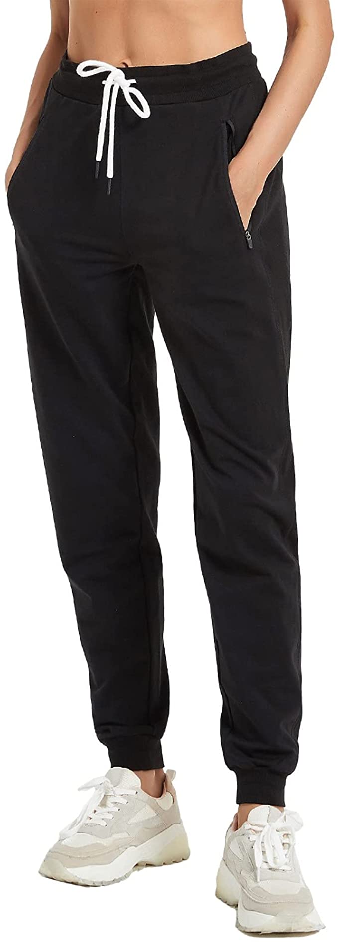 Women Workout Sweatpants Cotton Jogger Ribber Splicing Lounge WF Shopping