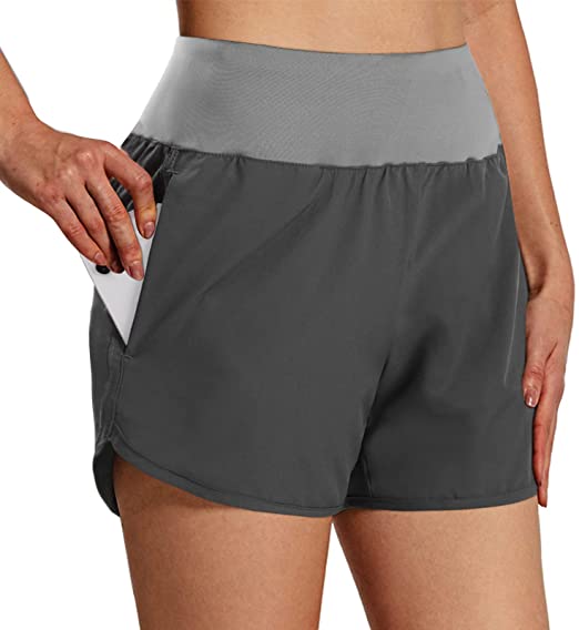 Women's Running Shorts Athletic Workout Shorts with Mesh Liner WF