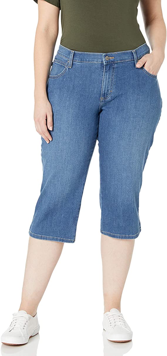Lee Women's PlusSize RelaxedFit Denim Capri Jean WF Shopping