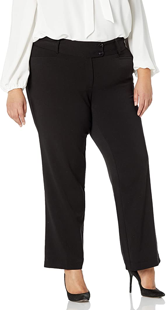 Women's Plus-Size Curvy Fit Gabardine Bootcut Pant - WF Shopping