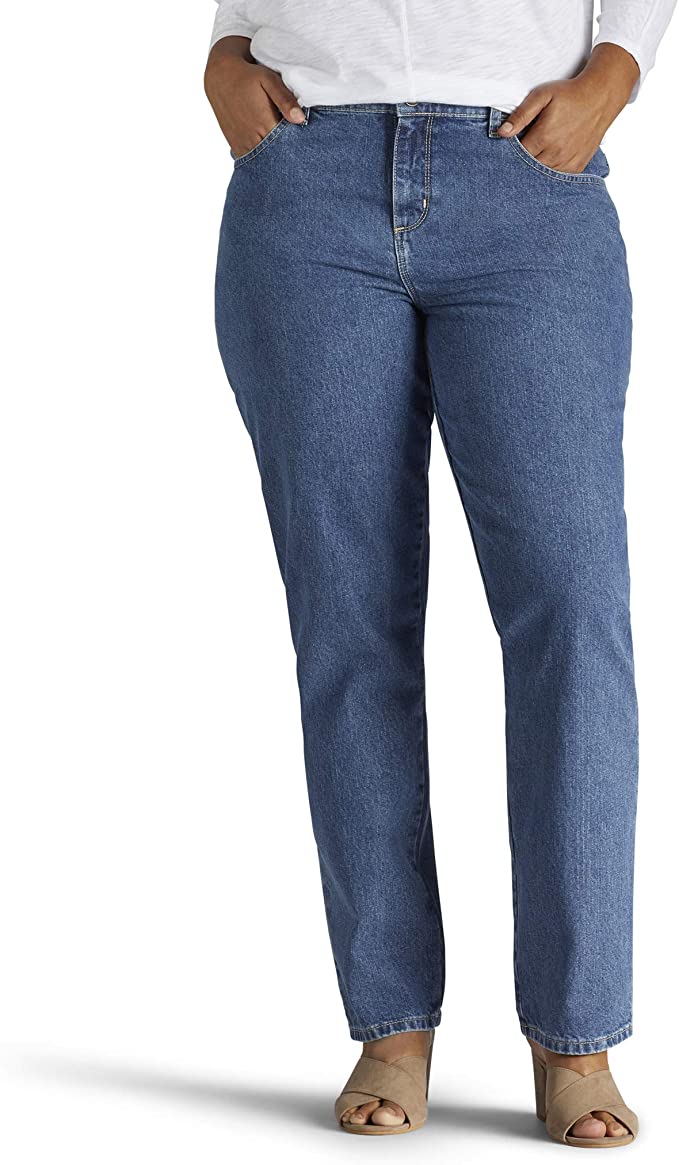 Women's Plus-Size Relaxed Fit All Cotton Straight Leg Jean - WF Shopping