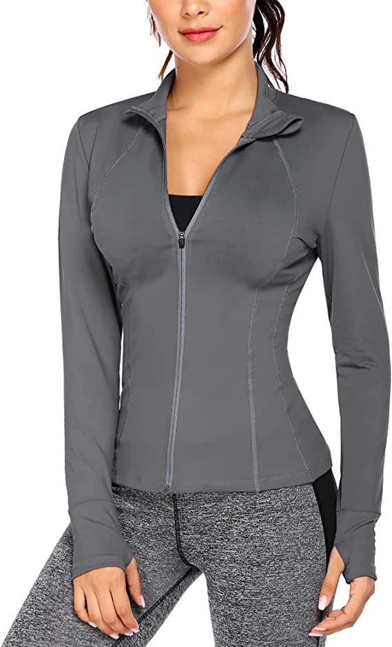 Women Workout Jacket Warm Up Jackets Running Zipper - WF Shopping