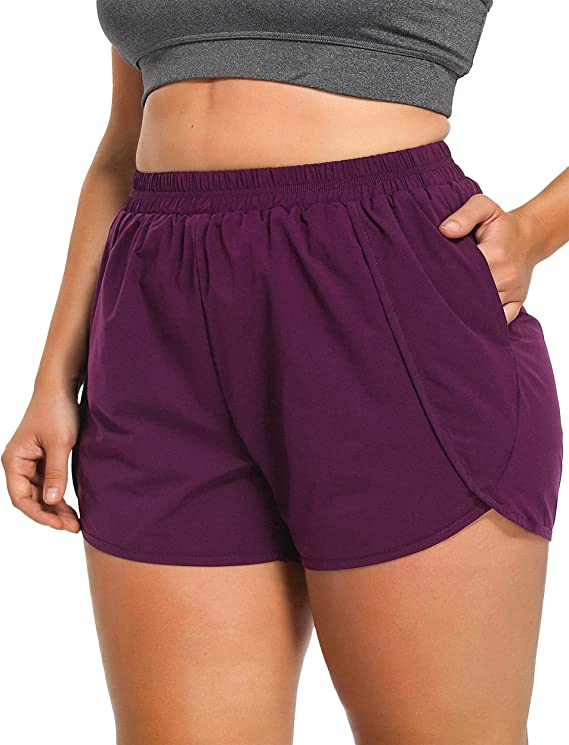 Plus Size Workout Athletic Running Shorts for Women Loose Fit - WF Shopping