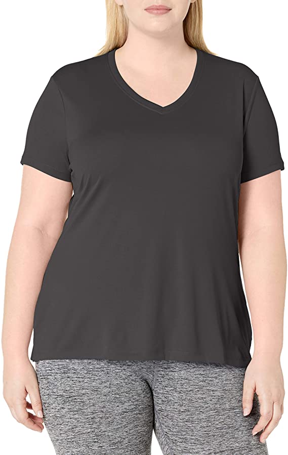 Women's Plus-Size Cool DRI Short Sleeve V-Neck Tee - WF Shopping