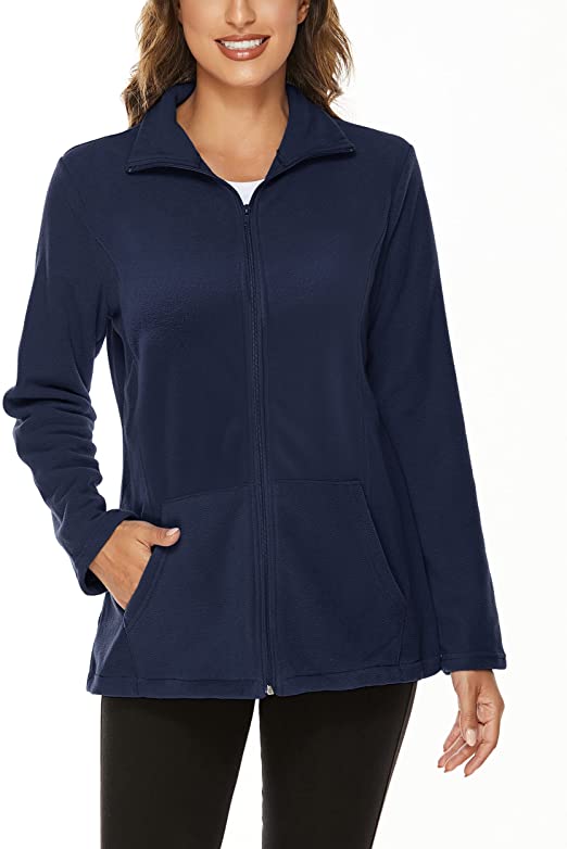Women's Outdoor FullZip Thermal Fleece Jacket with Pockets WF Shopping
