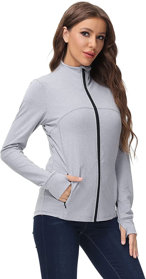 Women's Full Zip Workout Running Track Jacket WF Shopping