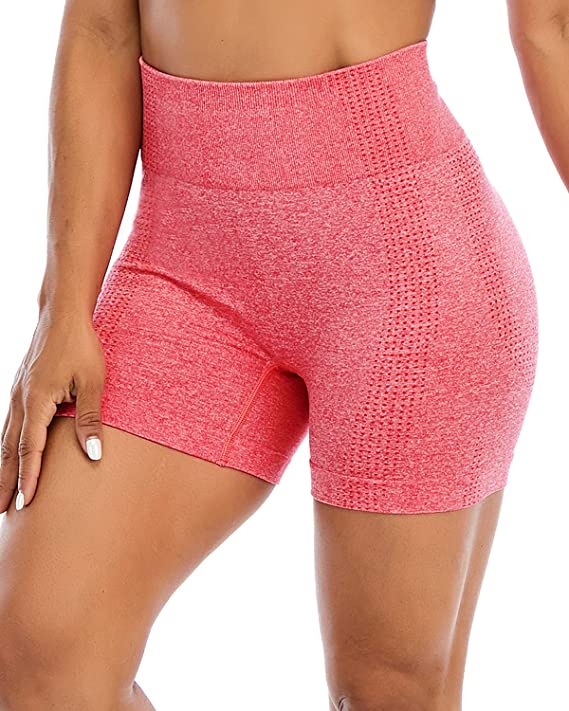High Waist Seamless Gym Shorts for Women Mesh Breathable WF Shopping