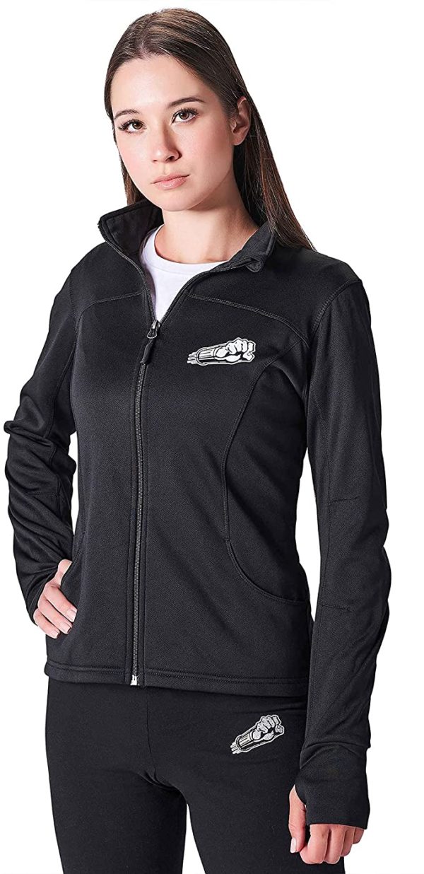 Women's Poly-Tech Full-Zipper Track Style Jacket with front pockets ...