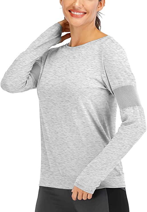 Long Sleeve Workout Shirts for Women Loose fit Workout Tops - WF Shopping