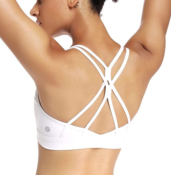 Crisscross Back Light Support Yoga Bra with Removable Cups WF Shopping
