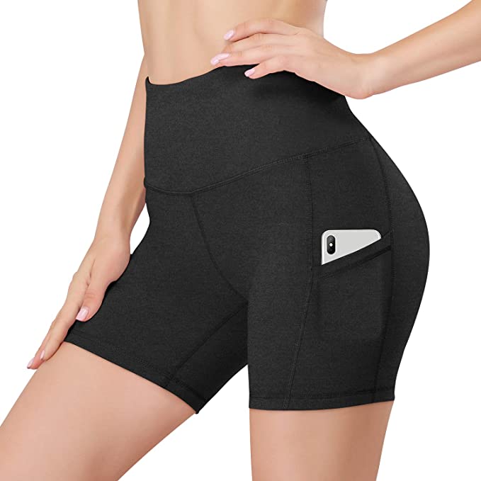 Inseam High Waist Women Yoga Shorts Compression Exercise Workout WF