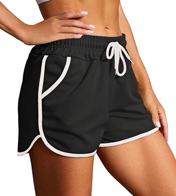 Women Gym Spandex Running Athletic Sport Shorts with Pockets WF Shopping
