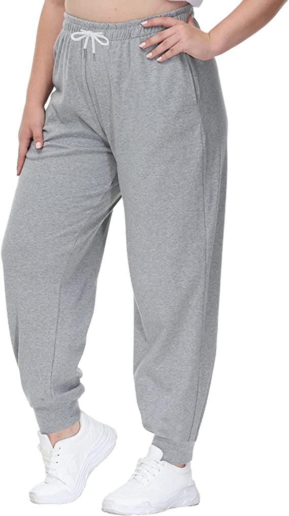 Womens Plus Size Cinch Bottom Sweatpants Ttrendy High Waisted - WF Shopping