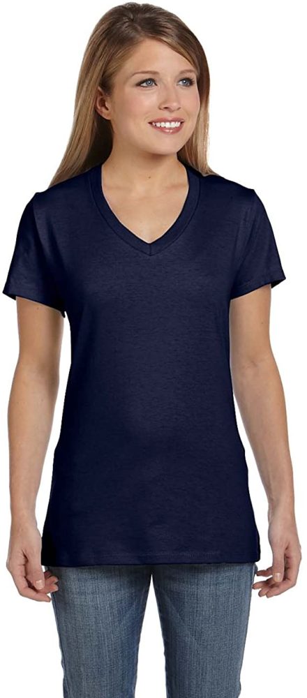 Hanes Women's Nano-T V-Neck T-Shirt - WF Shopping
