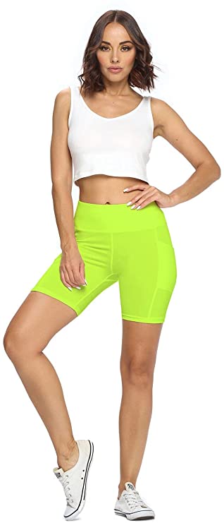 Women's Work Out Yoga Pants Side Pocket for Phone Active Biker Shorts ...