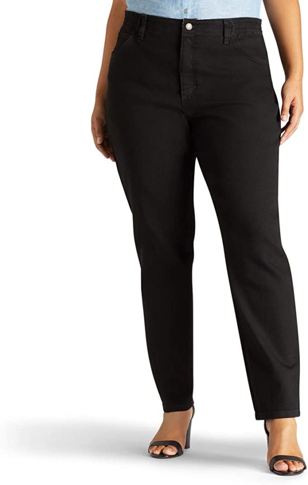 Womens Plus Size Relaxed fit Elastic waist Jean WF Shopping