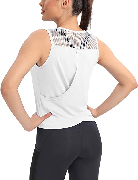Racerback Tank Exercise Cute Athletic Running Sleeveless Tops WF Shopping