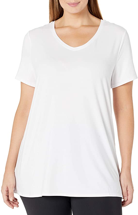 Women's Plus Size Tech Stretch Short-Sleeve V-Neck T-Shirt - WF Shopping