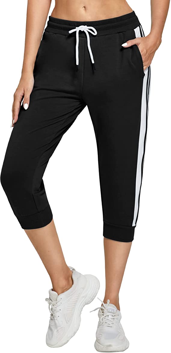 Women Capri Sweatpants Capri Joggers Casual Summer Pockets - WF