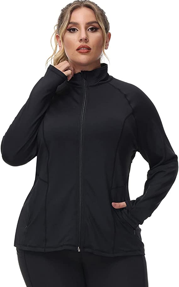 Women's Running Jackets Lightweight Full Zip Up Slim Fit WF Shopping