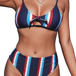 Stripe Bikini Bowknot