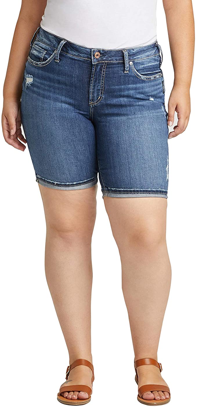 Silver Jeans Co. Women's Plus Size Suki Mid Rise Shorts - WF Shopping