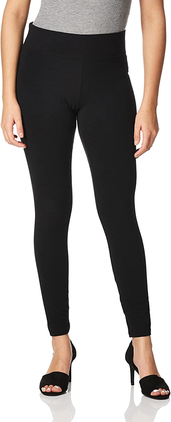 HUE Women's Cotton Ultra Legging with Wide Waistband, Assorted - WF ...