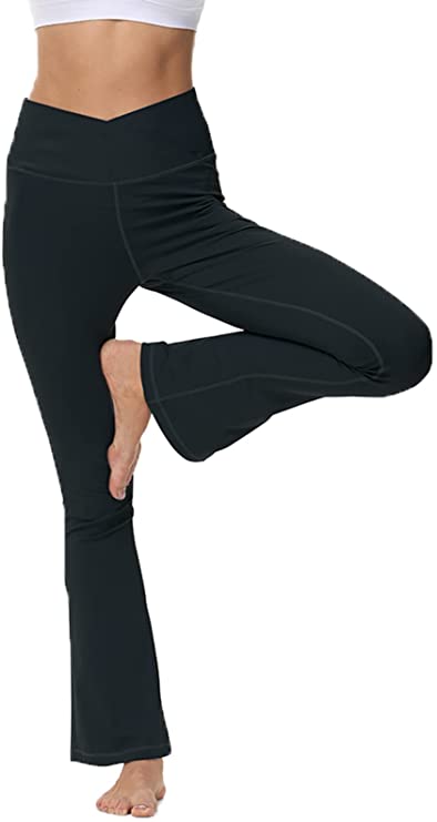 Flare Yoga Pants Bootcut for Women Cross High Waisted Wide Leg - WF ...