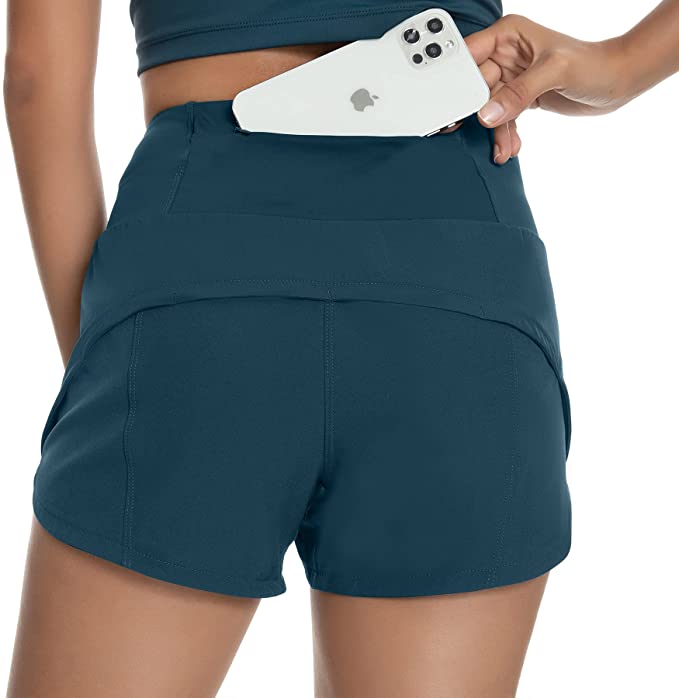 Womens Athletic Shorts with Zip Pocket for Workout Gym WF Shopping