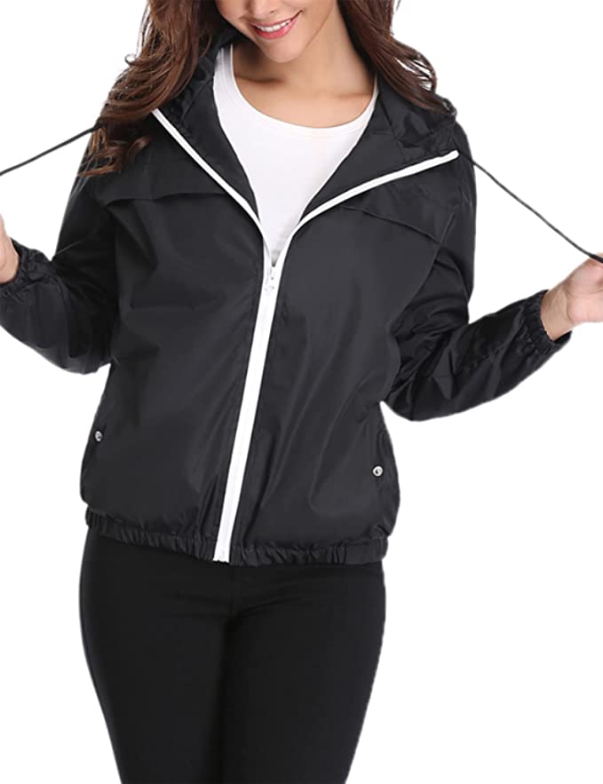 Women's Long Raincoat Lightweight Rain Jackets Waterproof - WF Shopping