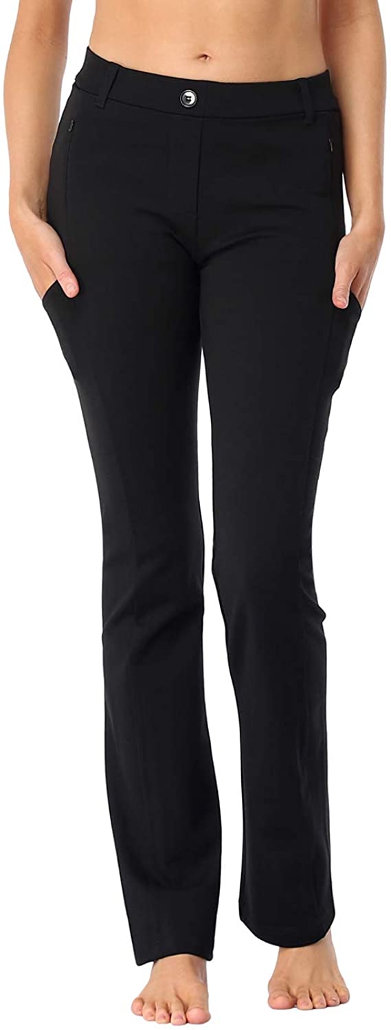 HDE Yoga Dress Pants for Women Straight Leg Pull On Pants with 8 ...