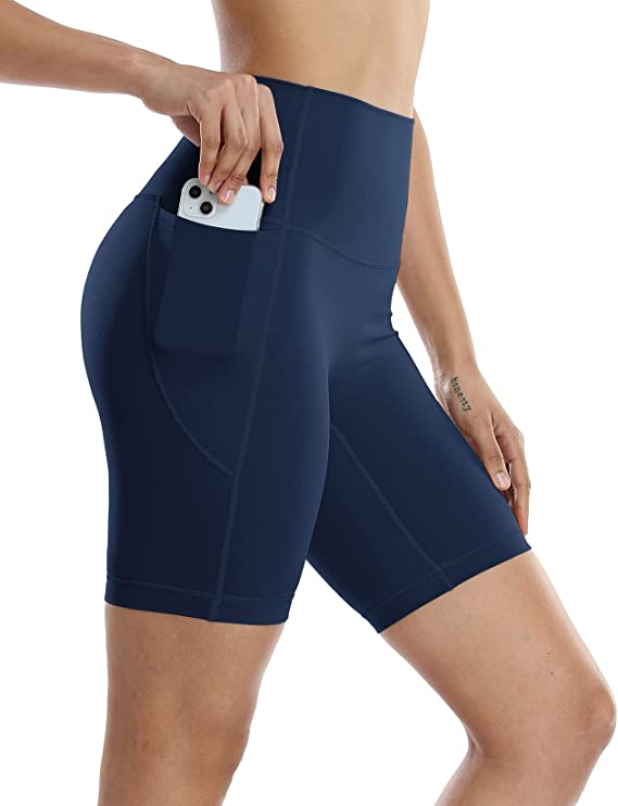 Women - High Waist Workout Running Yoga Exercise Gym Shorts with ...