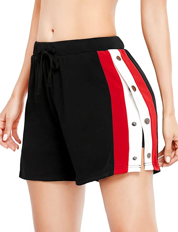 Athletic Shorts with Pocket Color Block Workout Running Tennis Shorts