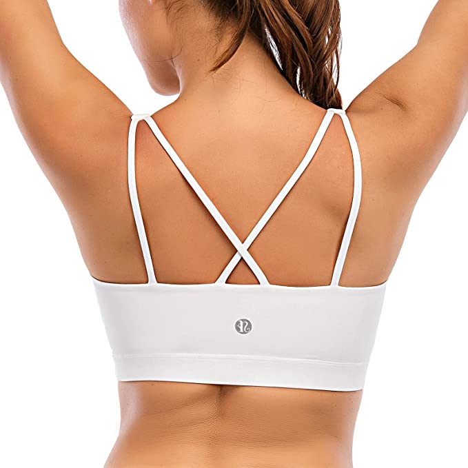 Women, Criss-Cross Back Removable Padded Medium Support Workout Yoga Bra -  WF Shopping