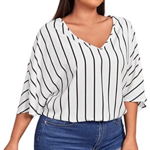 Plus Size Casual Striped
