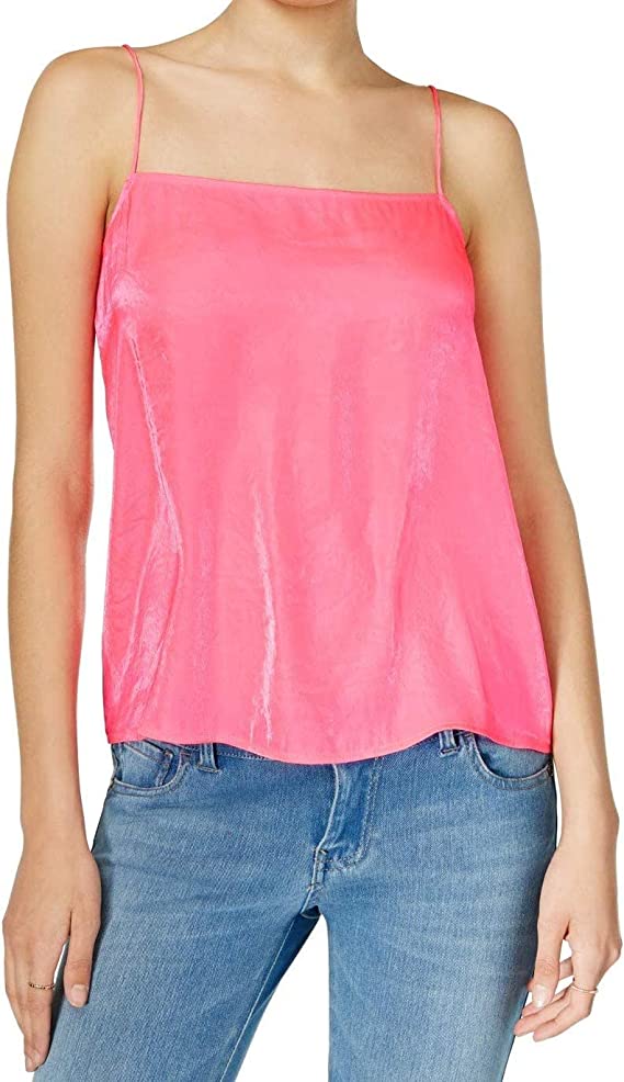 GUESS Womens Amari Neon Satin Tank Top WF Shopping