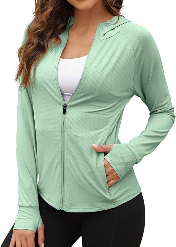 Women's UPF 50+ Sun Protection Jacket Hoodie Sun Shirts Hiking Running