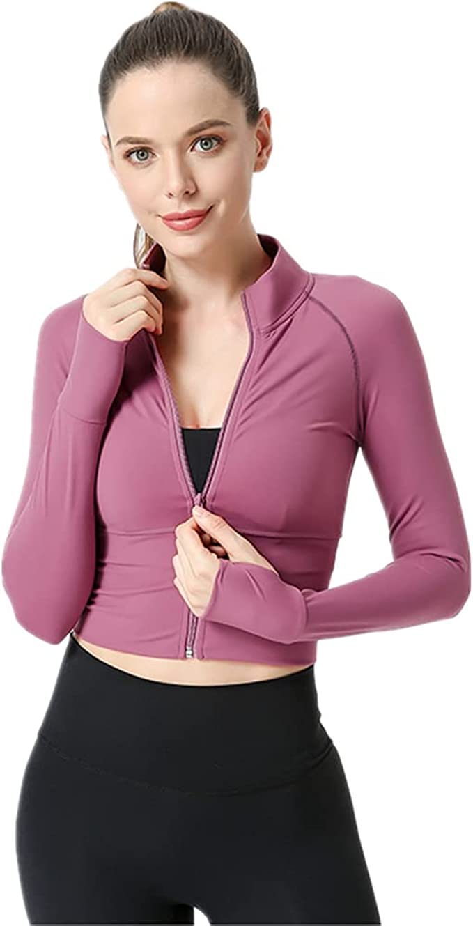 Women's Track Jacket Stretchy Athletic Full Zip Running Workout WF
