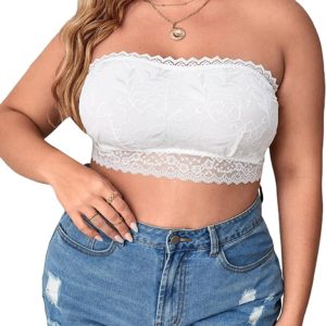 Plus Size Lace Strapless