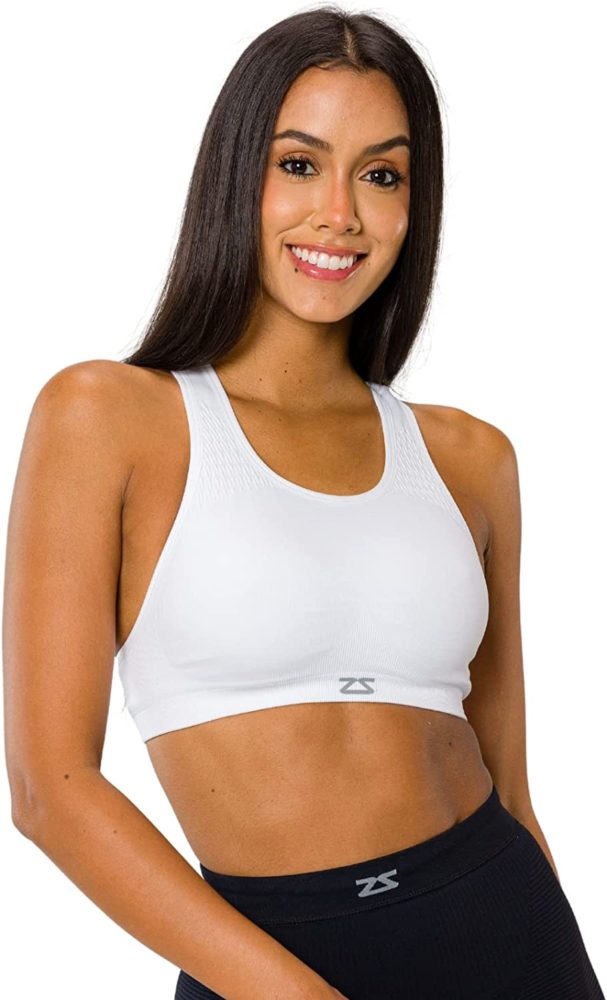 Zensah Seamless Sports Bra for Women Racerback, Impact, Running WF